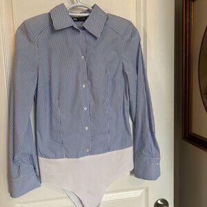 ZARA Striped Button-Down Bodysuit Shirt — Size S (EUR S / USA S / MEX 26)